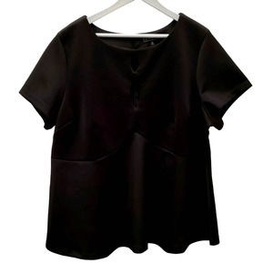 Eloquii Cutout Peplum Black Blouse Women's Plus Size 24